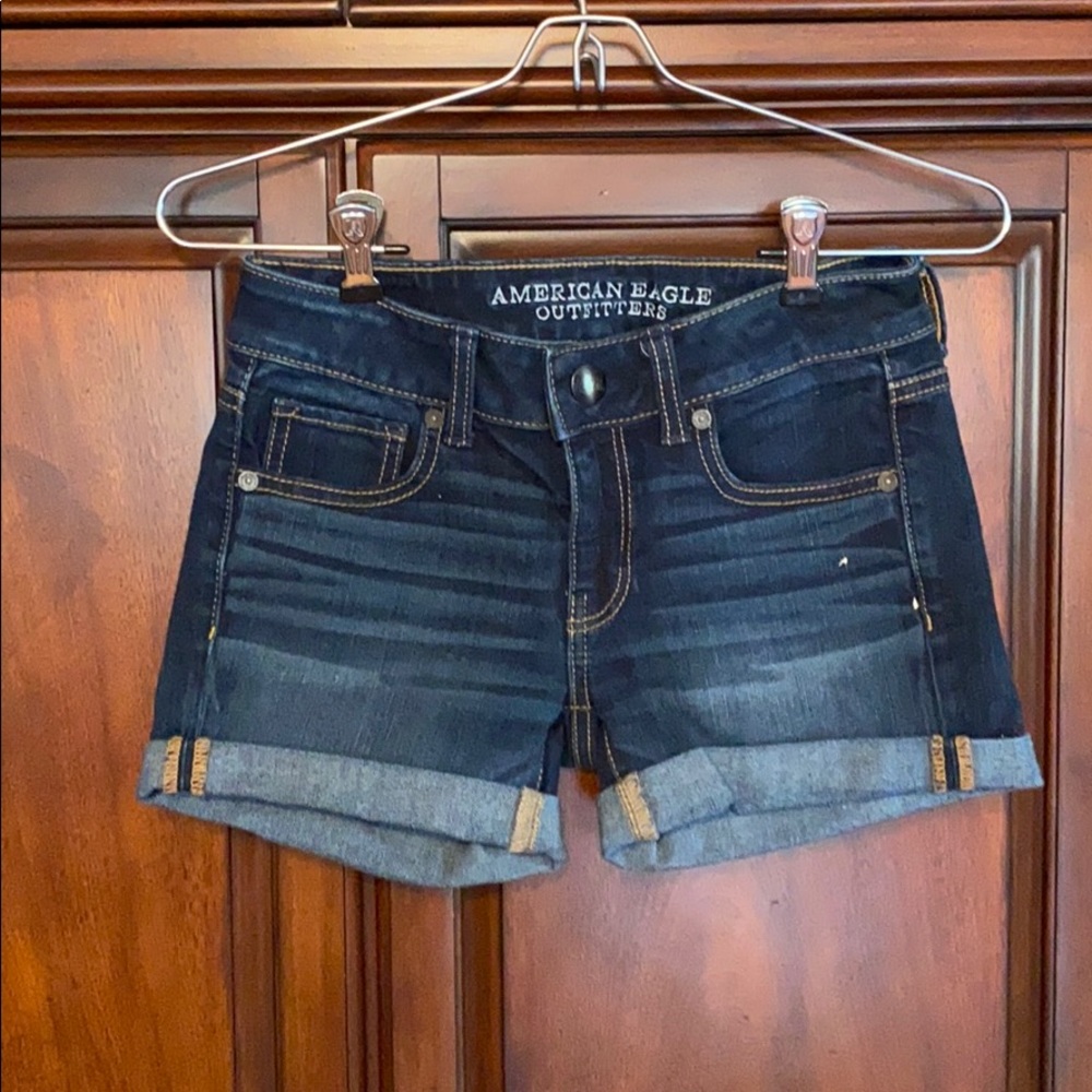 Dark blue jean shorts
